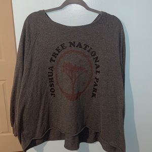 Plus size sweat shirt style crop top